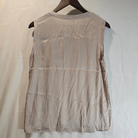 CLOTHE Made in Italy Sleeveless Top Beige Silk Blend Size M - Picture 7 of 7